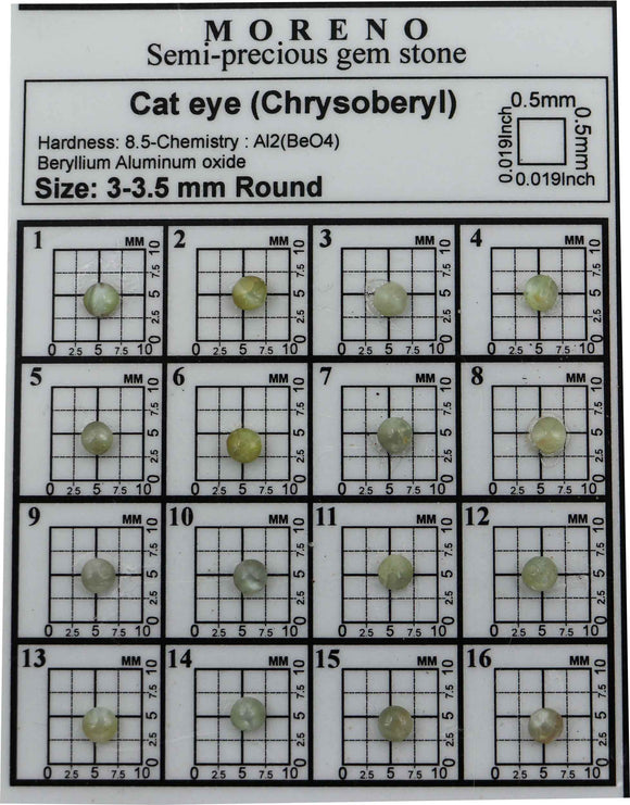 גודל 3-3.5ממ עין החתול קריסובריל מקורית