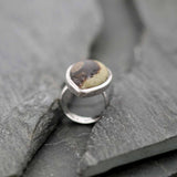 טבעת אבן ספטריאן (קלציט ספקטריה) כסף בעבודת יד
